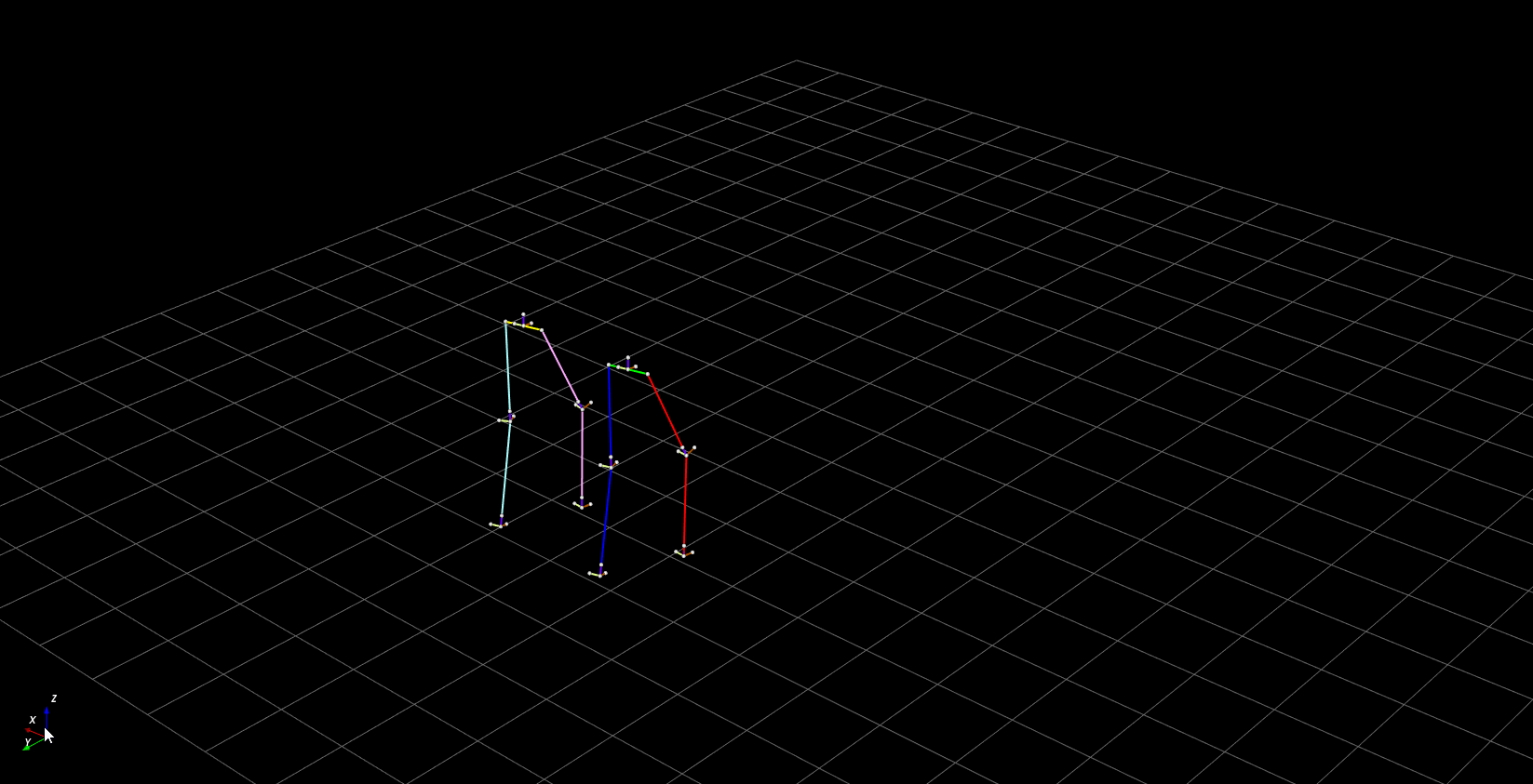 Sample Reconstruction for walking motion (Left = benchmark/Vicon, Right = my reconstruction)